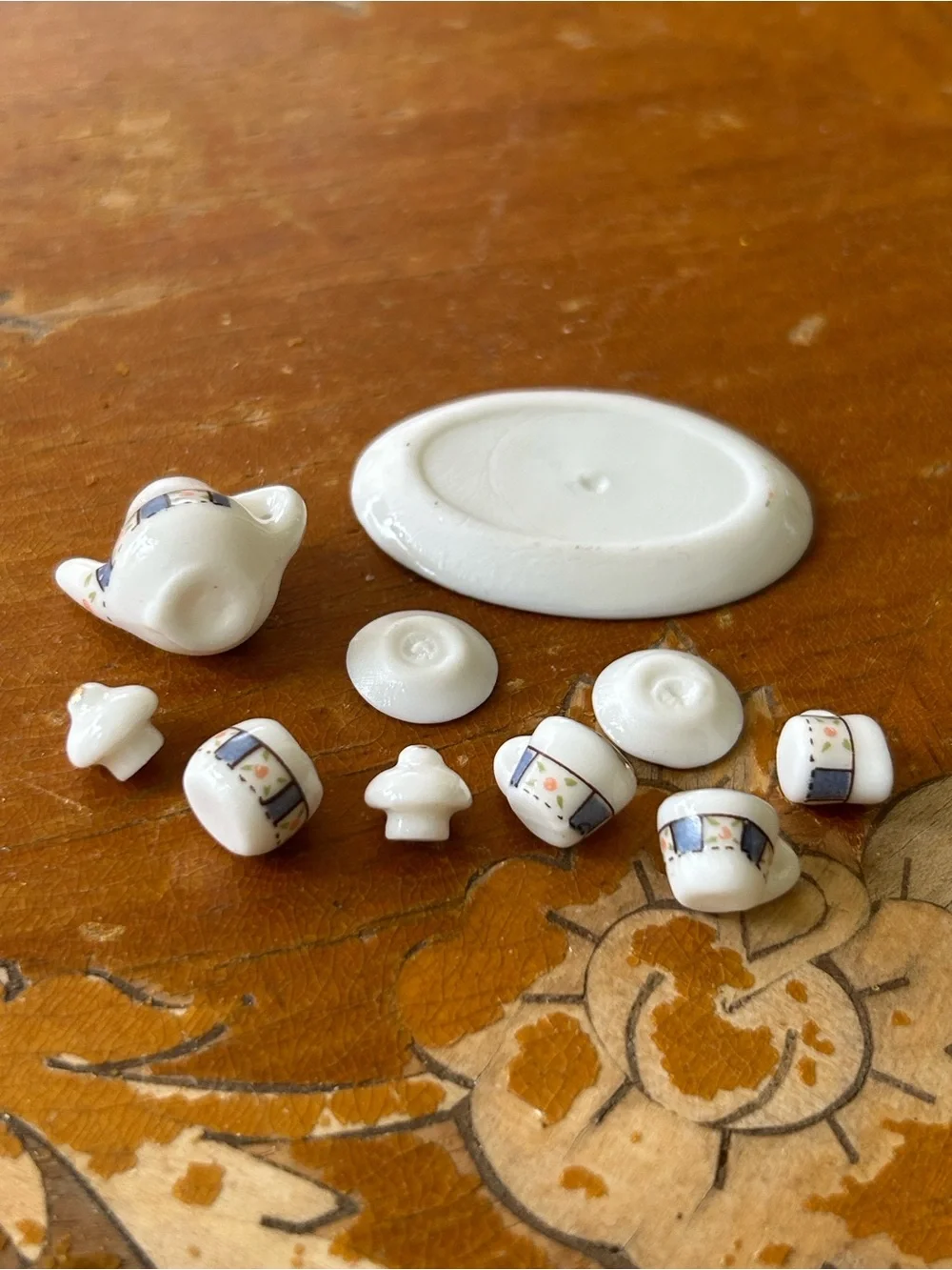 Dollhouse Miniature Porcelain Tea Set